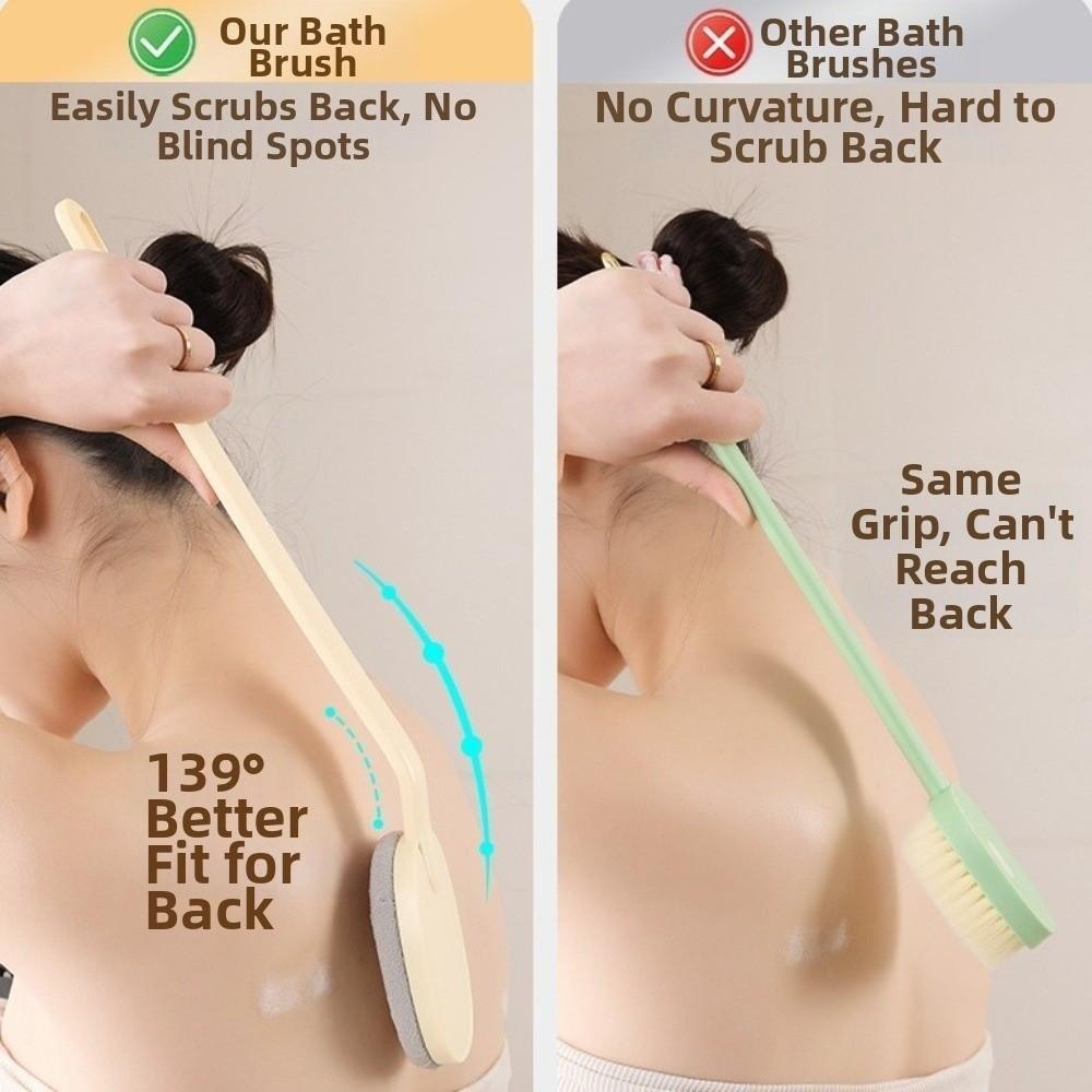 Coarse/Fine Sand Back Scrubber Brush Long Handle Body Brush Exfoliating Brush  Back Massage