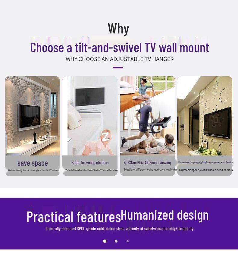 Universal TV Wall Mount, Adjustable 32-120 Inch Tilt & Fixed Angle Bracket