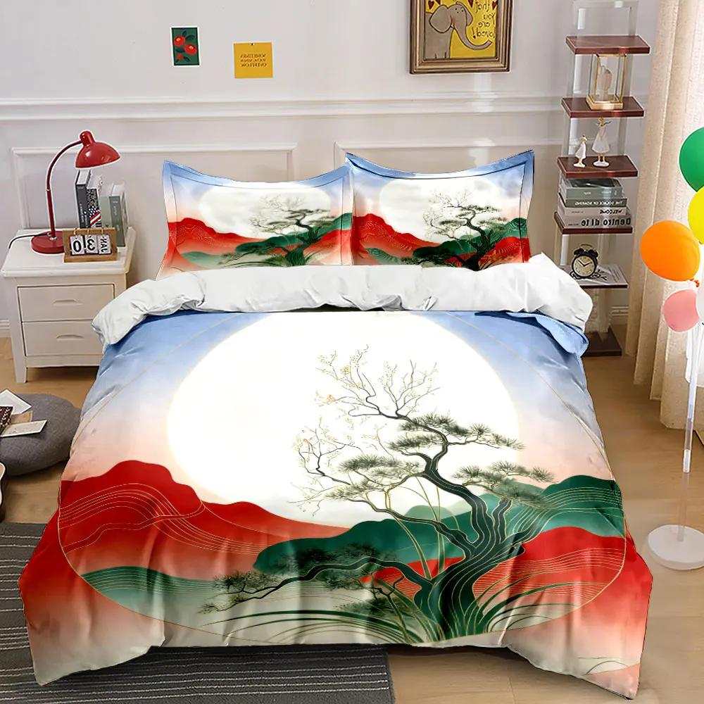 Moonlit Scenery Art Set Soft Comfortable Duvet Cover Bedding Set Included 1*Duvet Cover & 2*Pillowcases gift