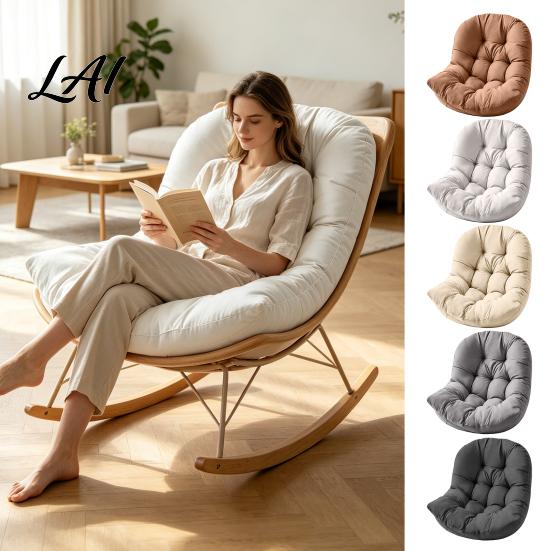 All Weather Outdoor Cushion Egg Chair with Back Support Hanging Swing Pad Comfortable Ties Waterproof Seat for Chairs Soft Lumbar Support Pillow