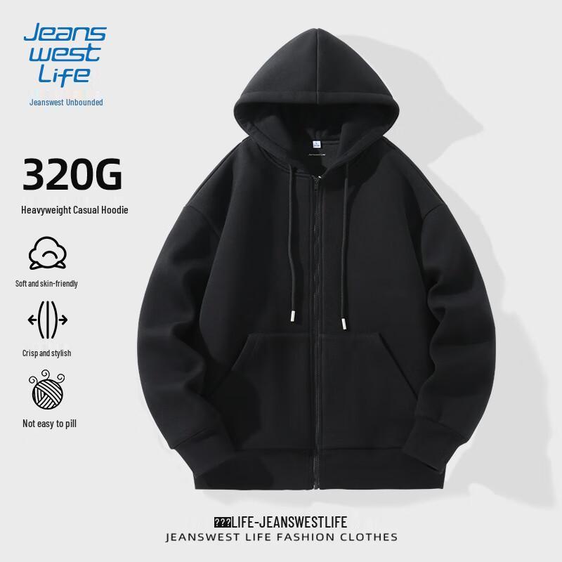 

Jeanswest Life Men s Solid Zip-Up Hoodie XL