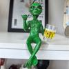 1Pc Alien Resin Ornament UFO Indoor Outdoor Garden Decoration Figurine, Home Decoration
