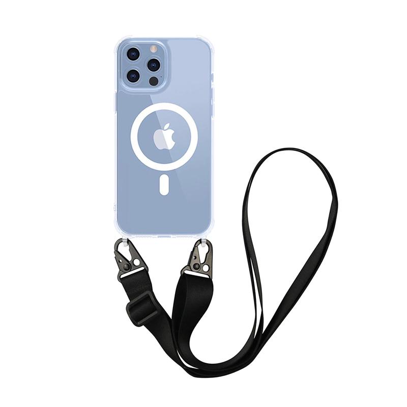 For Magsafe Magnetic Wireless Charging TPU Clear lanyard Crossbody Phone Case For iPhone 12 13 14 15 16 Pro Max