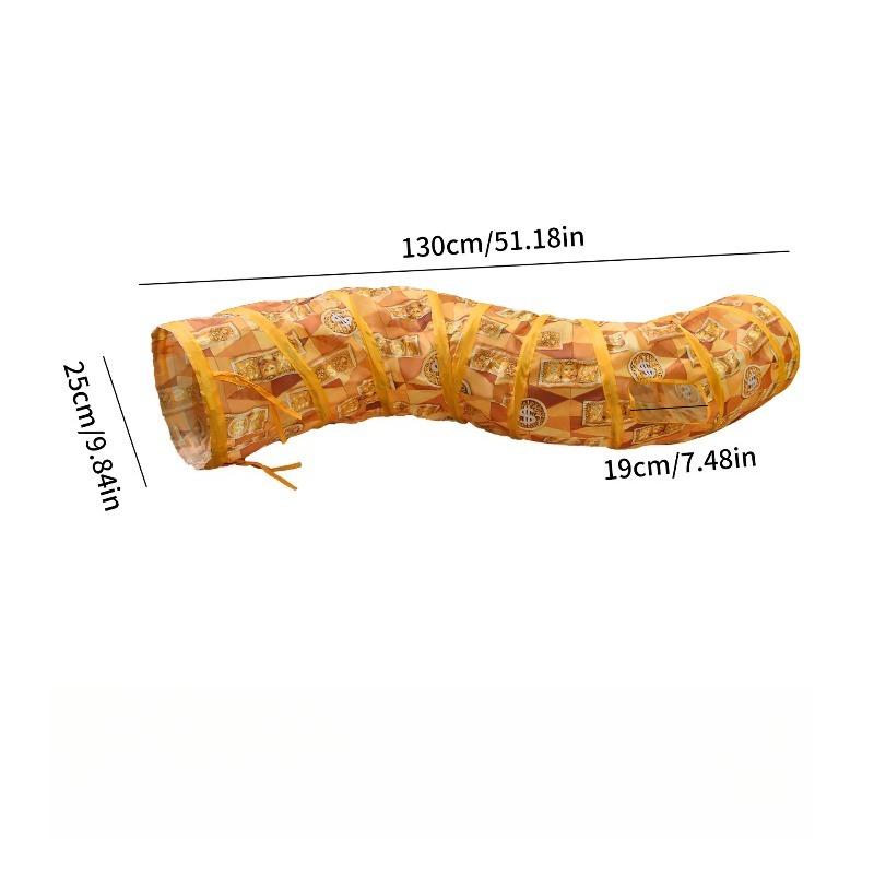 Collapsible Cat Tunnel Toy Interactive Foldable Cat Play Tube with Hanging Ball Indoor Pet Tunnel for Kitty Exercise & Hunting