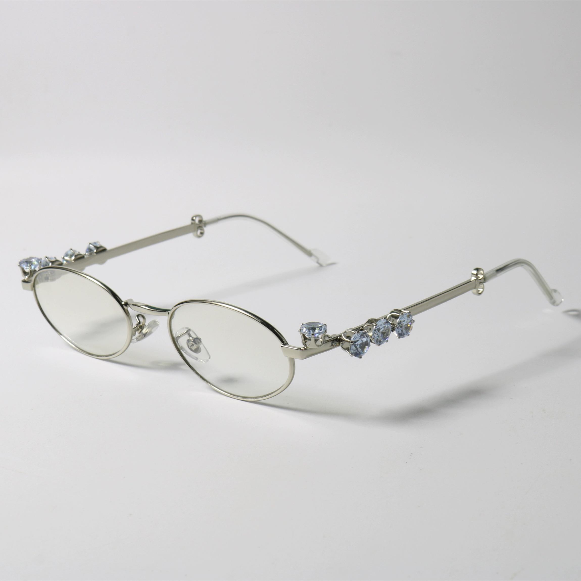 

Металлические овальные очки для женщин и мужчин, со стразами и бриллиантами, солнцезащитные очки 2024 года, унисекс, блестящие оправы для очков, солнцезащитные очки Uv400, модные очки