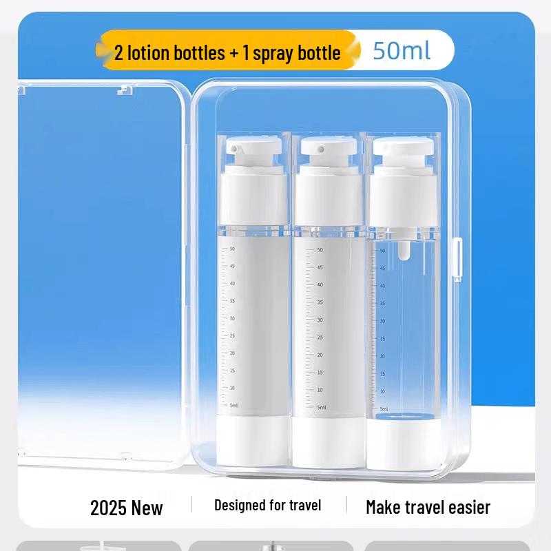 CHUSHE Portable Vacuum Press Travel Refill Bottle Set 50ml*3