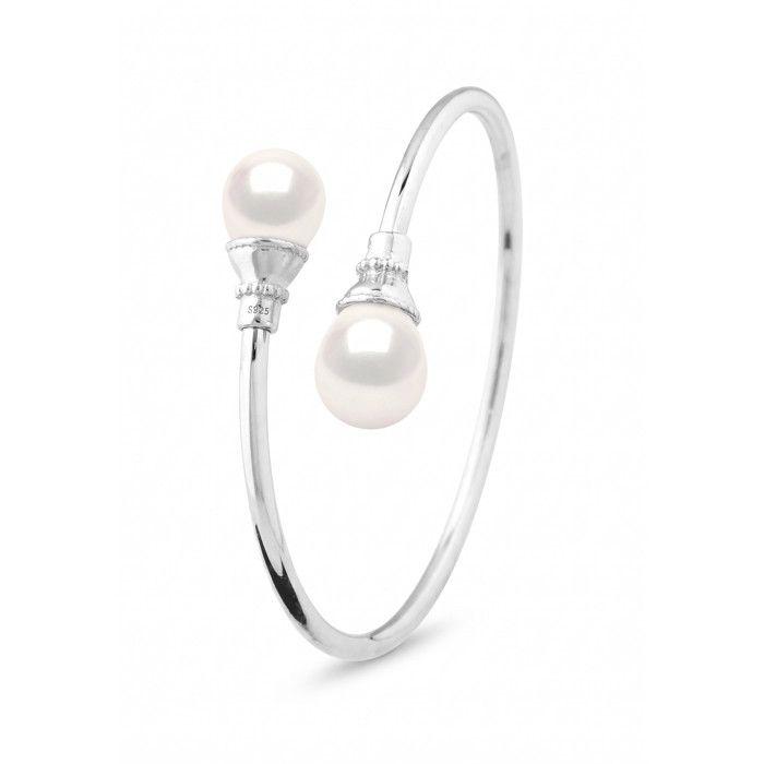 Bracelet - PEARLS & COLORS - You & Me - Perles d'eau douce 11-12 mm - Blanc naturel - Argent 925