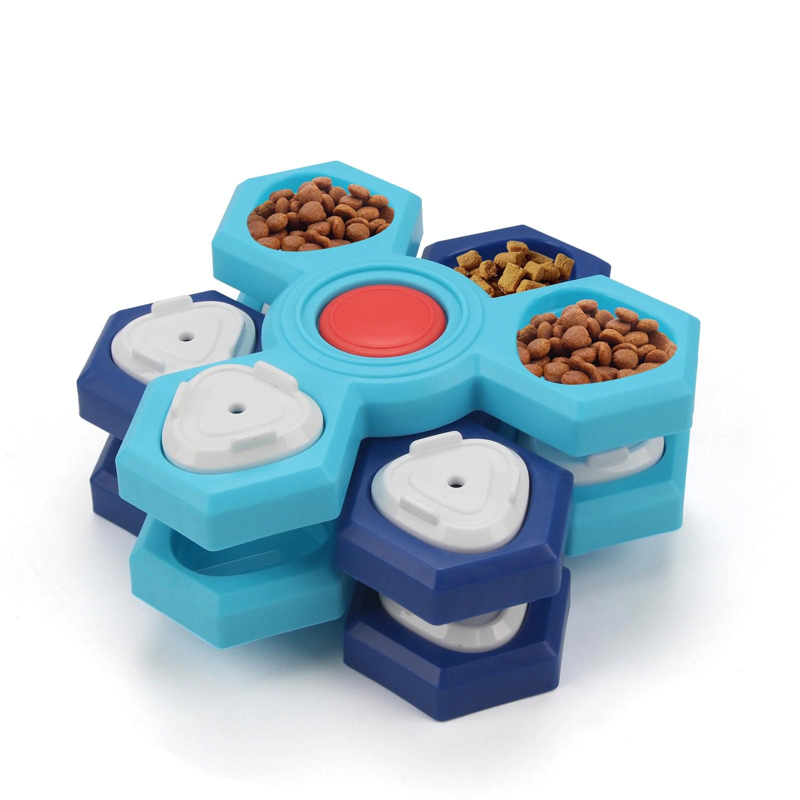 

Игрушки-пазлы для собак, интерактивные, выдающие лакомства, для медленного кормления питомцев, для маленьких и больших собак, щенков, для обогащения, тренировки IQ, пазл с лакомствами для собак 4nd floor синий