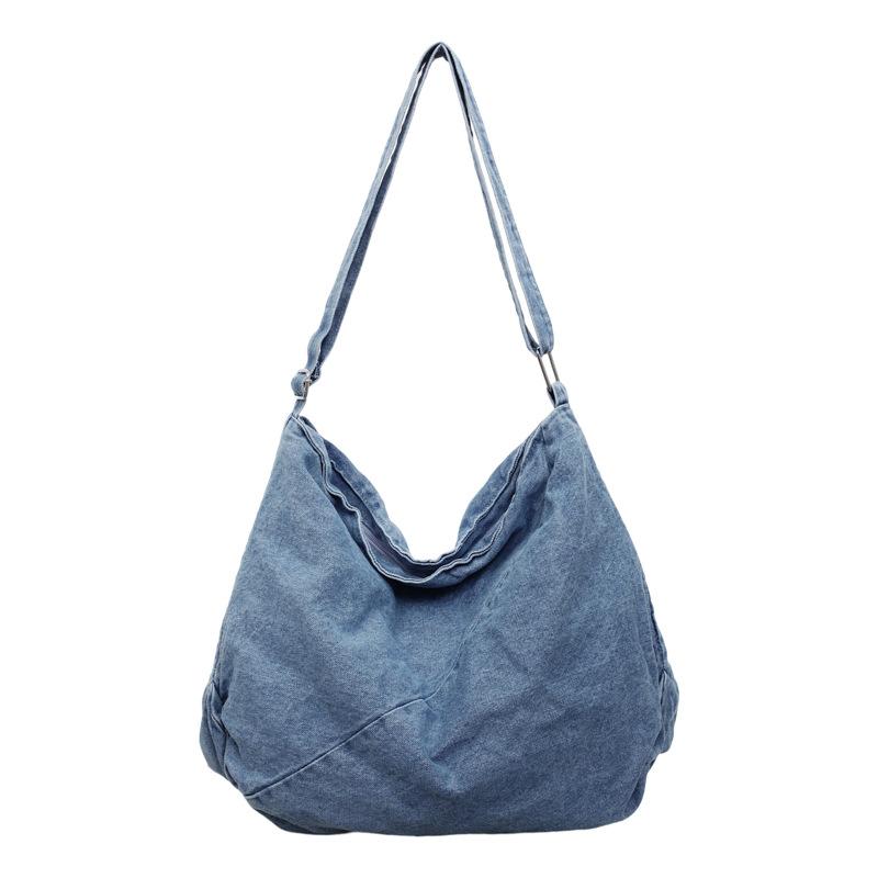 Borsa a Spalla in Denim Borsa a Tracolla di Grande Capacità Borsa Tote da Donna