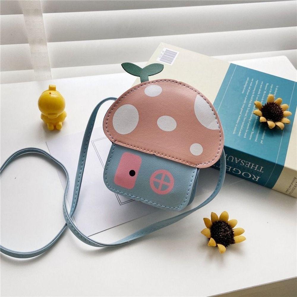 Protective Mushroom Phone Bag Case Cover Coin Shoulder Bag Kids Messenger Bag  Cycling