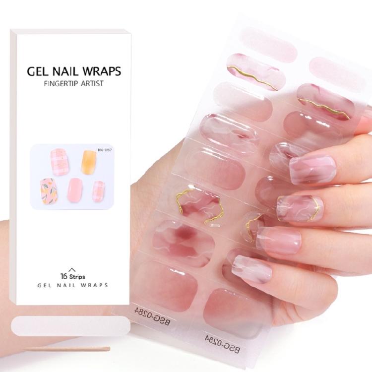Semi Cured Gel Nail Polish Strips Gel Nail Full Wraps Strips Gel Nail Stickers