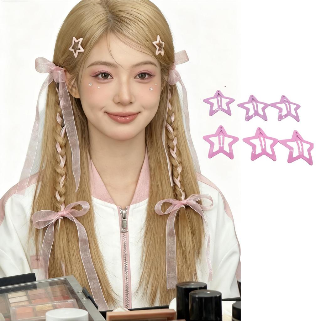 30 Stück Goldene Stern Haarspangen 1,2 Zoll Vintage Y2K Metall Druckspangen für Frauen Mädchen Hohl Punk Haaraccessoires