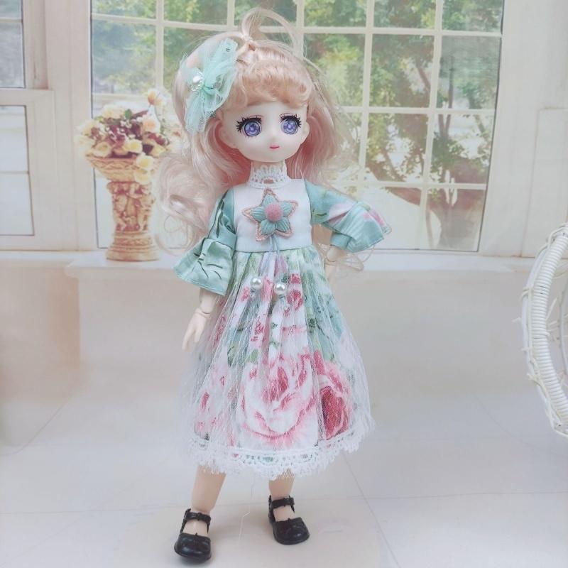 Oblečení pro 1/6 BJD panenku Roztomilé šaty Sukně Pokrývka hlavy 30cm Princezna Panenka Ležérní Kostým Oblečení Doplňky pro panenky Dívka DIY Hračka Dárky