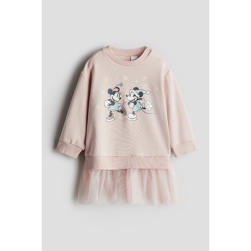 

HM Children s Clothing Baby Girl s Dress Autumn Thin Fabric Dress Hem Sweatshirt Princess Dress 1260806 Light pink/Minnie Mouse 73/48
