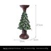 Gold Christmas Tree Candlestick Holder - Festive Home Decoration Ornament