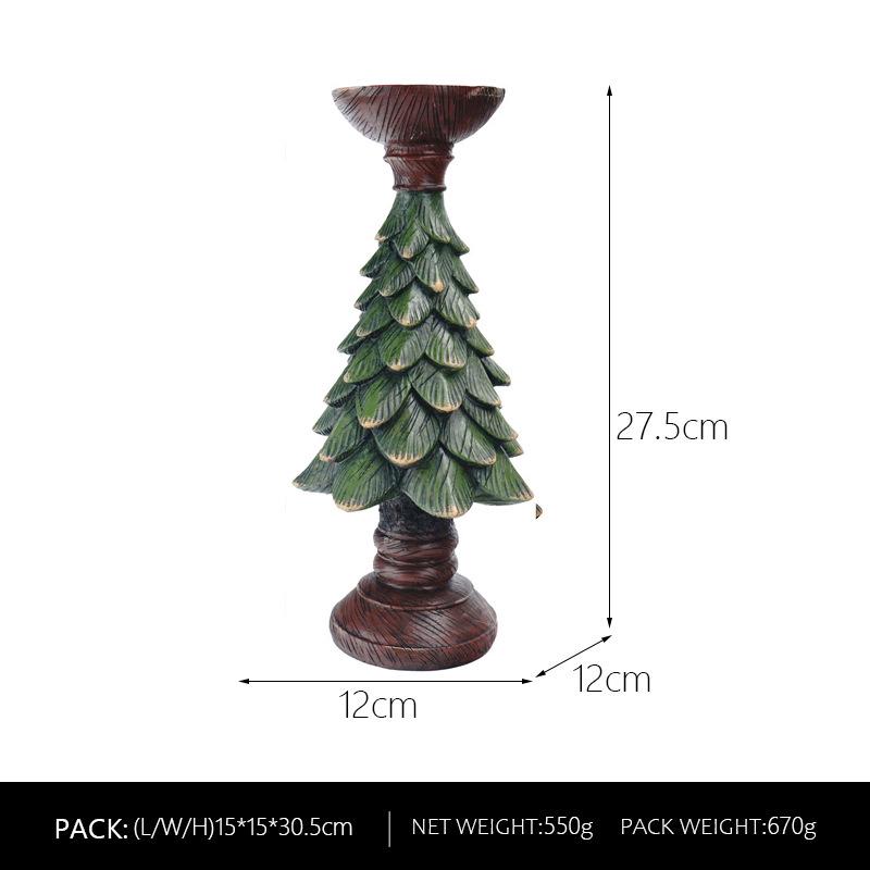Gold Christmas Tree Candlestick Holder - Festive Home Decoration Ornament