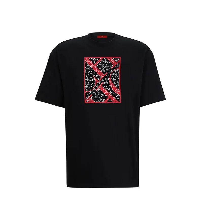 

Популярные мужские футболки с коротким рукавом, модные классические летние новые трендовые мужские топы, свободные мужские футболки из чистого хлопка в уличном стиле XXXXXL