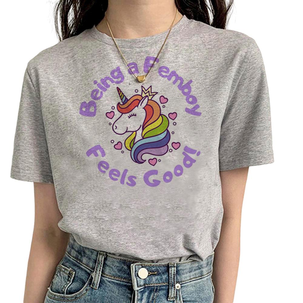Femboy Tee Women Designer Streetwear Y2K Tshirt Girl Comic Clothes