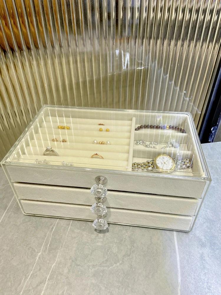 HOME Jewelry Storage Box Wholesale Home Jewelry Display Box Multi-layer Drawer Necklace Earring Ring Jewelry Organizer