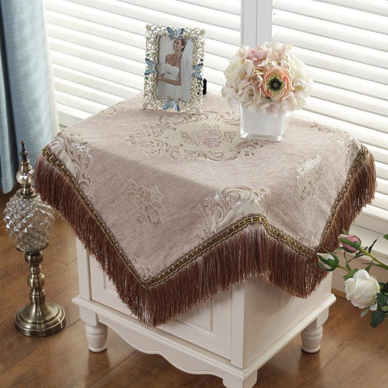 Față de masă jacquard de lux europeană îngroșată cu ciucuri pentru nuntă, petrecere de aniversare, acoperire de masă rotundă, cârpă de birou pentru decorarea interioară