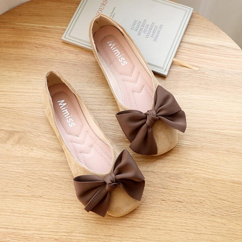Fashion Spring summer new butterfly bow sweet  comfortable shallow mouth single shoe versatile for elegant simple round toe flat shoes