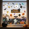 Cartoon Halloween Static Window Sticker Ghost Pumpkin Fort Bat Glass Sticker Shopping Mall Kindergarten Party Decoration Sticker