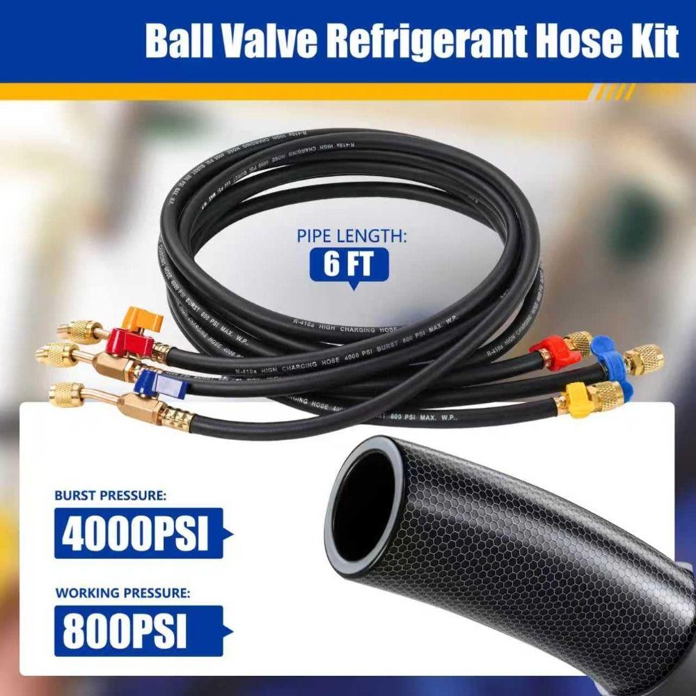 Rubber Charging Hose Set Fluoridation Detection High Pressure Charging Hose  Refrigerant Charging