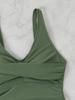Women's 2026 Solid Color Drawstring Waist One-Piece Swimsuit - New Fashion Trends In Europe and America