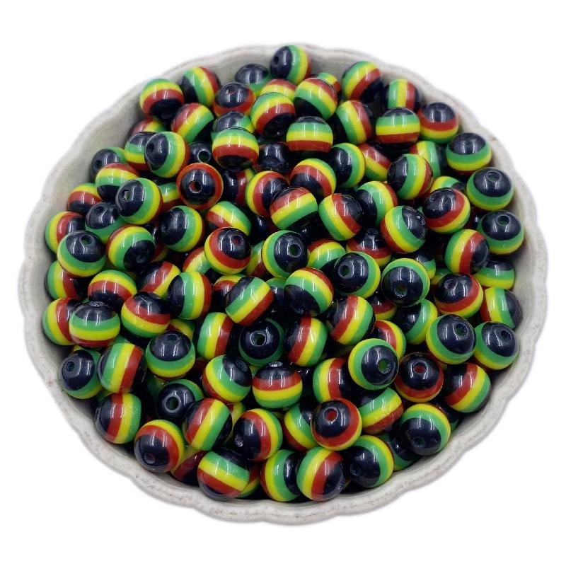 Creative Necklace Braclet Gift DIY Crafts Handmade Loose Beads For Jewelry Findings Flag Round 50Pcs 6mm Pendant