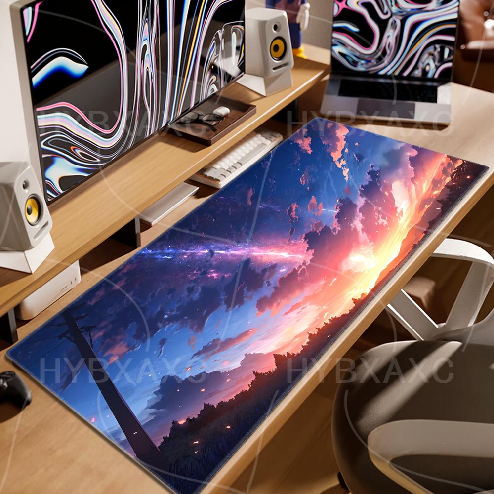 HYBXAXC Game Table Mat Office Arctic Night Sky Mouse Pad Large Computer New XXL Rubber Anti-slip Gaming Keyboard Mousepad Long