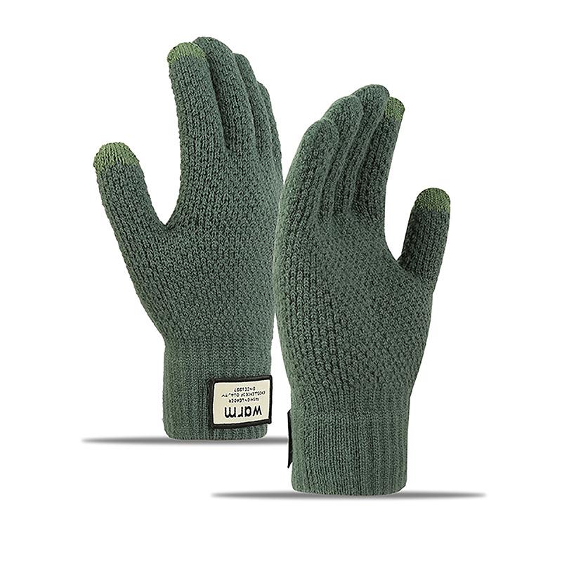Winter Men Knitted Gloves Touch Screen High Quality Male Mitten Thicken Warm Wool Cashmere Solid Color Men Business Gloves