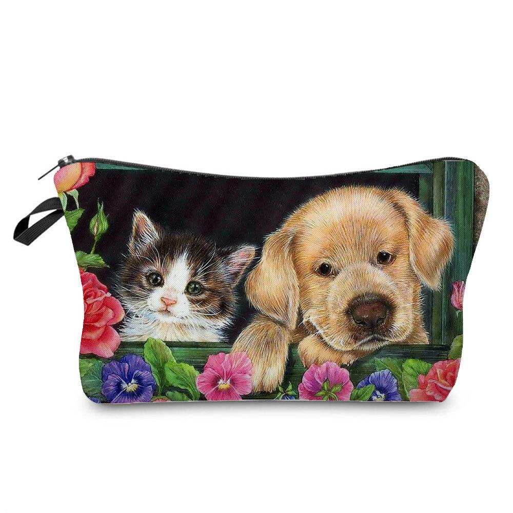 Women Cat Print Cosmetic Bag Toiletries Organize Travel Storage Case  6429