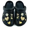 14PCS Summer Fashion Shoe Charms Set Accessories for Clogs Shoe Buckle Golden Bear Rivet Butterfly Flower DIY Shoes Decorations