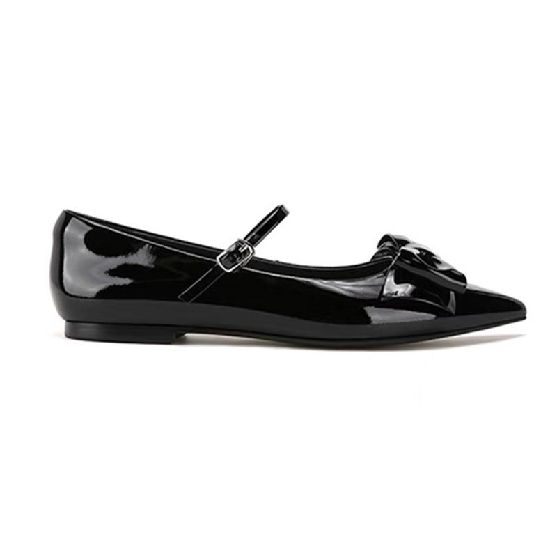 Fashion Bow Women Flats Shoes Pointed Toe Fashion Dress Loafers Shoes Shallow Sexy Autumn Mary Jance 2025 Designer Luxury Zapatos Mujer