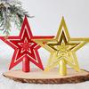 Christmas Tree Topper Star Shiny Glitter Ornament for Xmas Tree Decorations Hanging Pendant Home Holiday Party Supplies