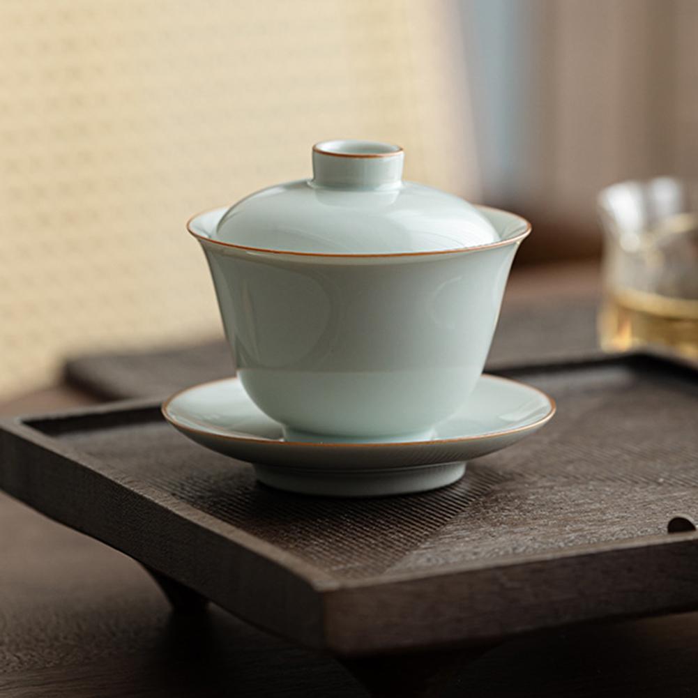 Ceramic Gai Wan Tea Set Chinese Traditional-Gaiwan Tea Bowl Tea Set Present For Friends Family