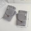New Thickened Knitted Gloves Keep Warm Open Flip Cold-proof Gloves Touch Screen Windproof Half Finger Gloves Women Men