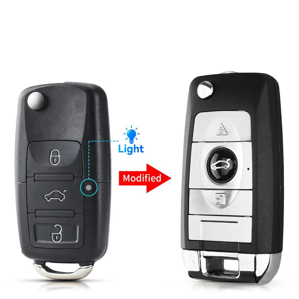 KEYYOU For Volkswagen VW Golf 4 5 Jetta Passat CC Tiguan Polo Beetle Skoda Flip Folding Remote Key Shell Fob 3 Buttons Car Key