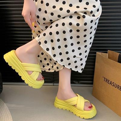 With Skirt Super Fire Cool Slippers Women's Summer Wear 2025 New Fashion Out High-end Thick-soled Casual Slippers