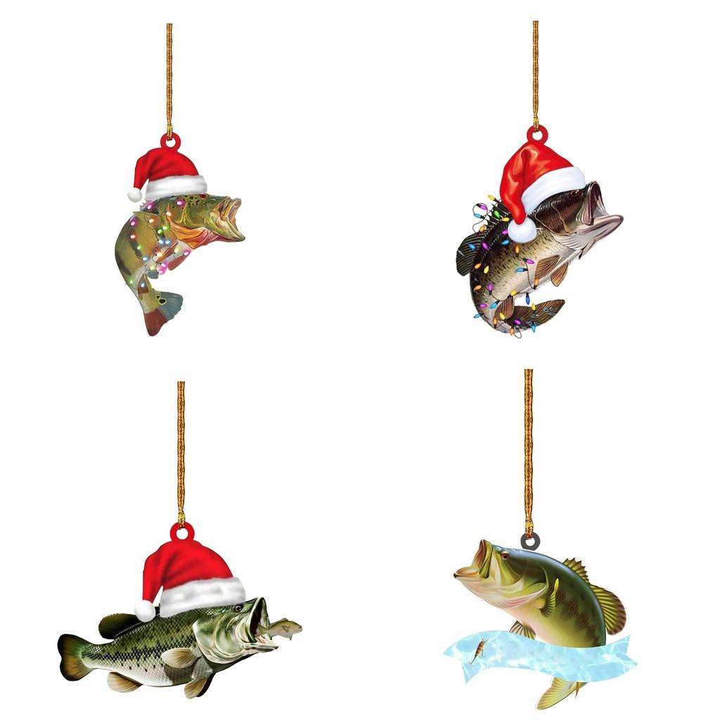 Cartoon Eyecatching Green Bass Fish Christmas Decoration For Your Vehicle Interior