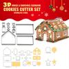 10pcs Stainless Steel Christmas House Cookie Cutter Kit 3D Chocolate House Cookie Cutter Set