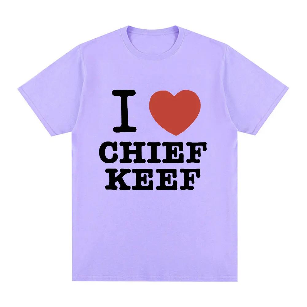 Camiseta I Love Chief Keef, pantalón corto informal a la moda para hombre, camiseta Vintage gótica de gran tamaño, camisetas de algodón, ropa informal estilo Hip Hop