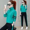 Spring and Autumn Plus Size Sportswear Women's Suit Was Thin and Long-sleeved Zipper Sweatershirt + Harlan Trousers 2-piece Suit