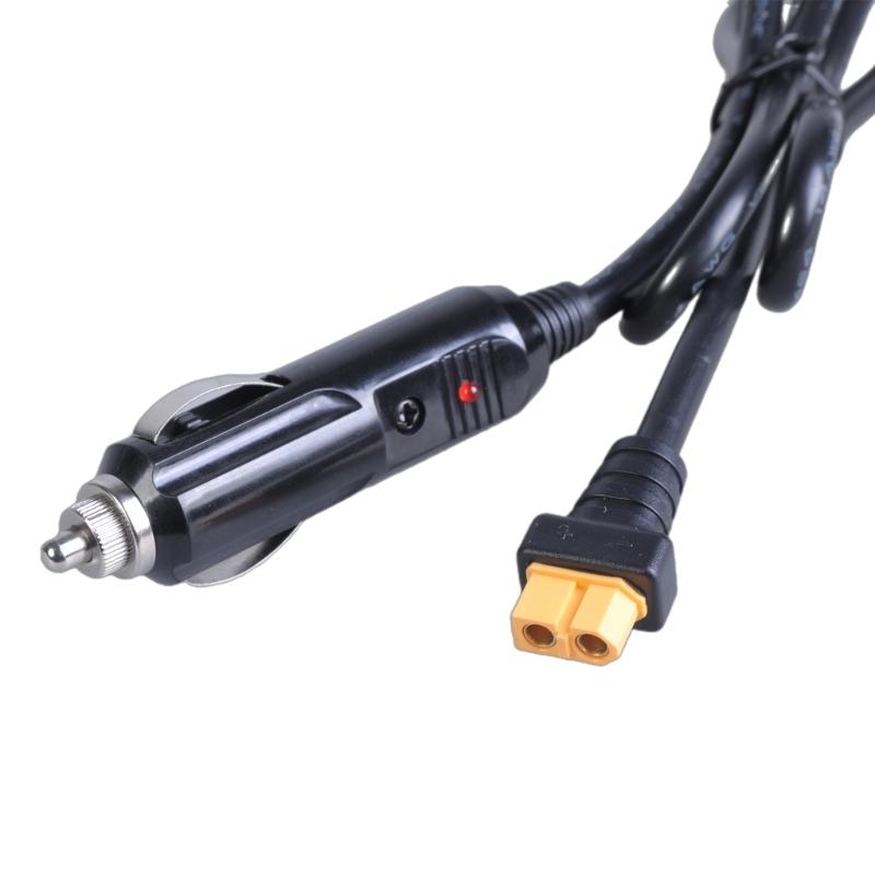 XT60 Extension Cable XT60 Female To Car Charger Male Connection Cord 12V/24V for Power Stations and Solar Generators