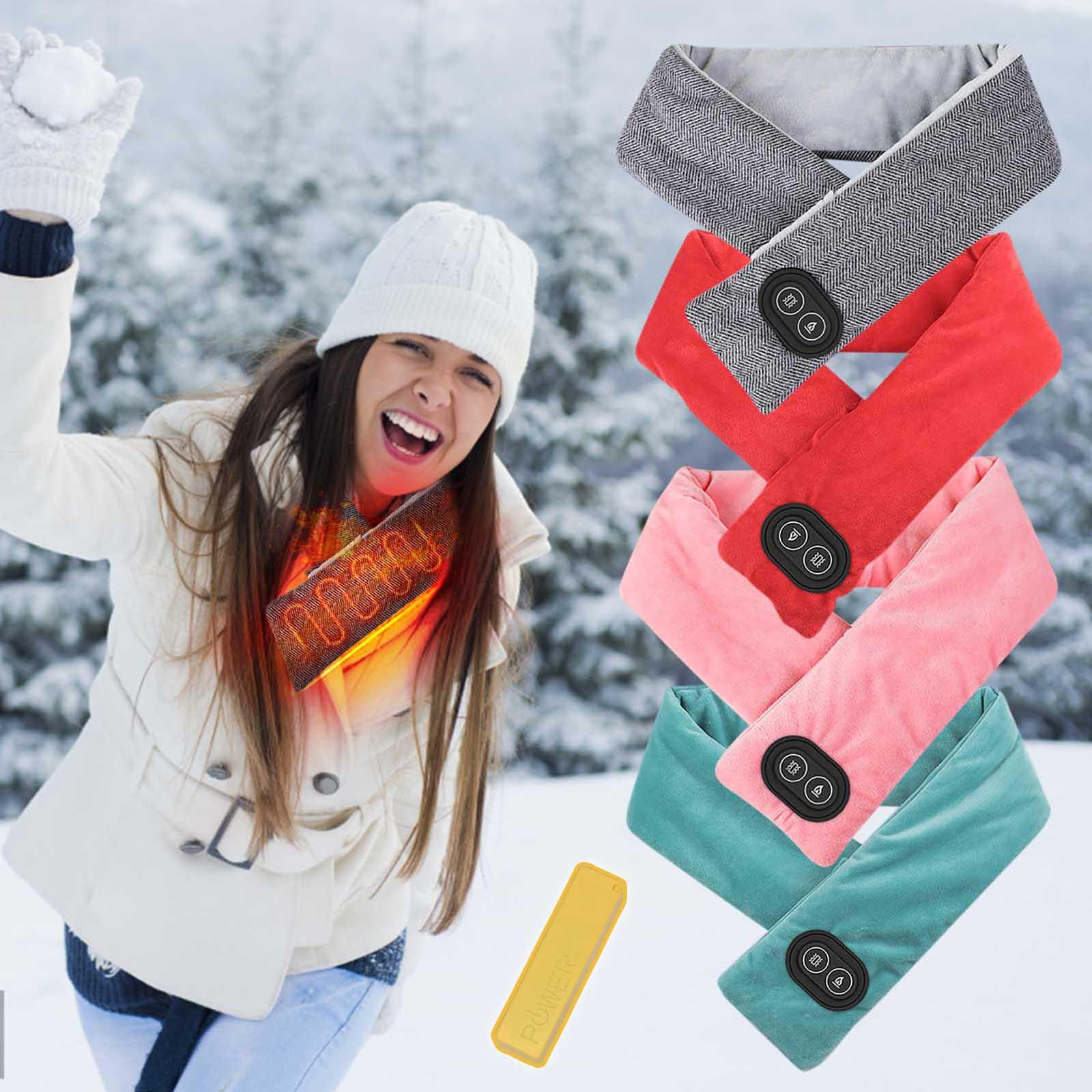 

USB Smart с мобильным питанием для шеи и плеч, зимняя защита от холода и теплый подогрев, мужской женский шарф