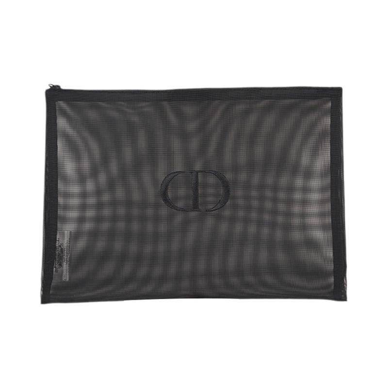 DIOR embroidered CD black gauze makeup tools чёрный