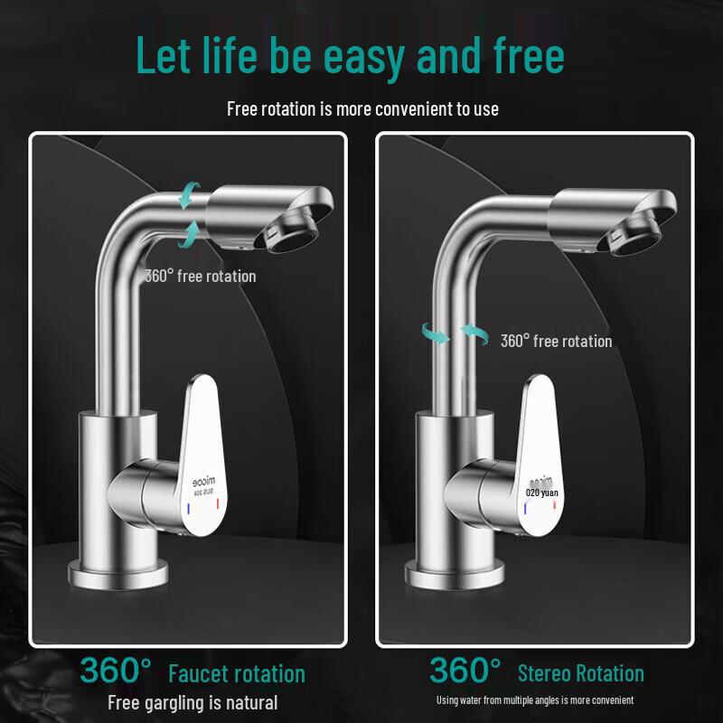 

Micoe 304 Stainless Steel Basin Faucet