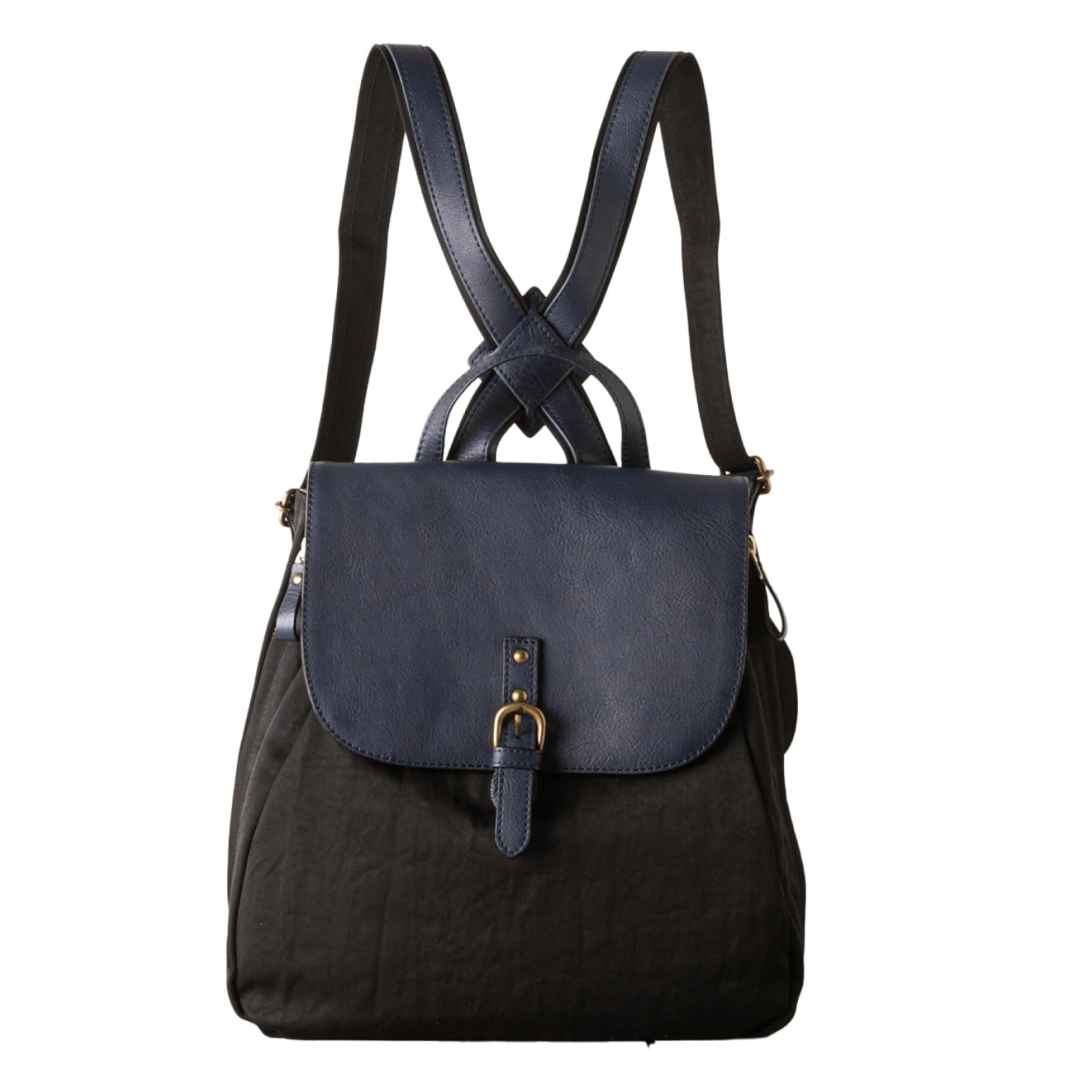 

BAG since Genuine leather x nylon backpack Made in Japan backpack Cowhide Imai bag 2781 [IMAI 1977] [GENOVA] Women s (BLK×BLU)