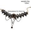 Retro Hollow Black Lace Necklace Medieval Style Lace Accessories Round Bead Pendant Clavicle Chain