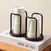 Wooden Paper Cup Holder For Disposable Cups Desktop Coffee Table Storage Shelf Tea Mug Organizer Kitchen Office Accessory